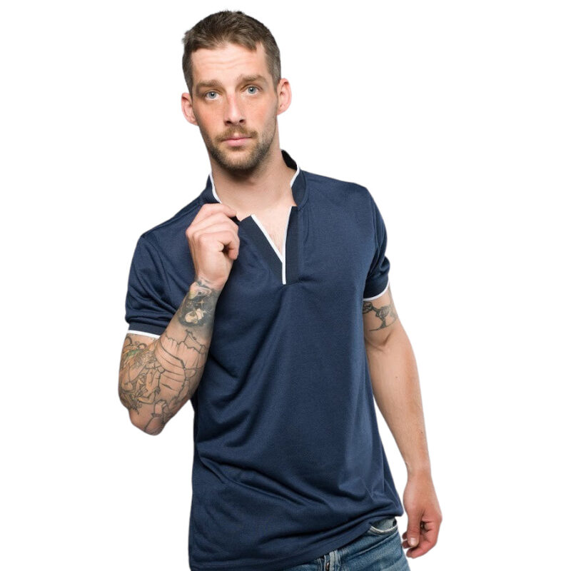 Cipriano Mandarin Collar Polo Shirt