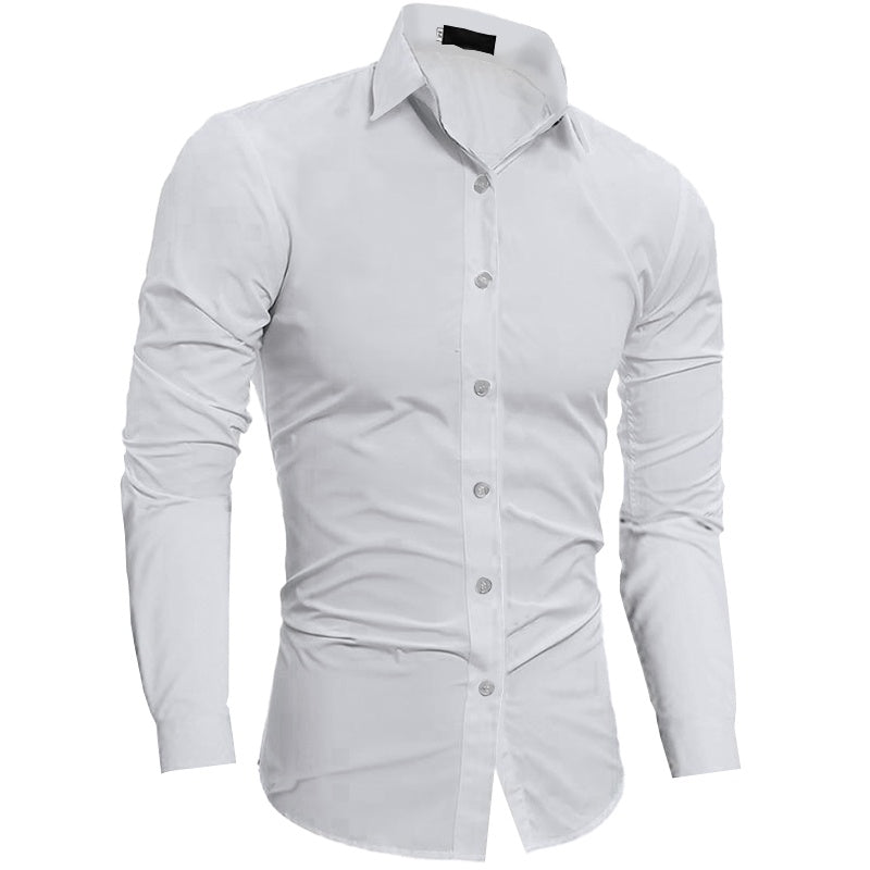 Plain Slim Fit Button Shirt