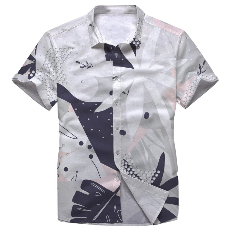 Abstract Flower Button Shirt