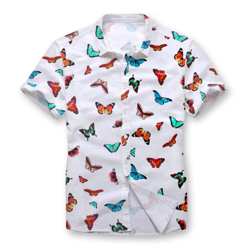 Colorful Butterfly Button Shirt