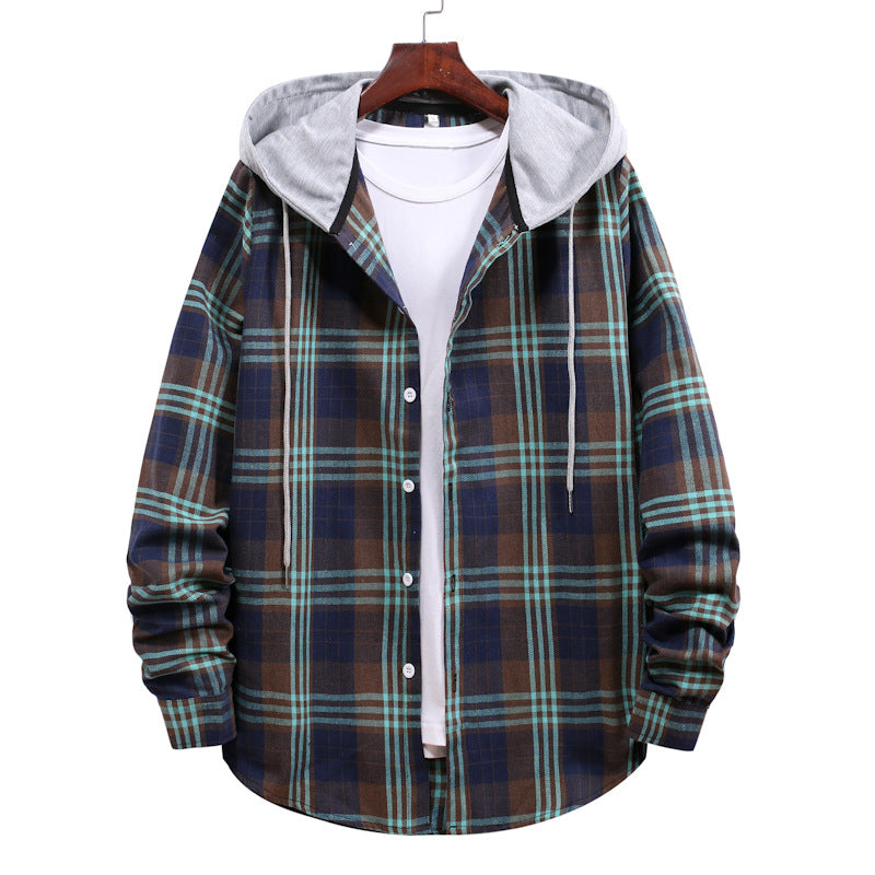 Checkered Button Up Hoodie