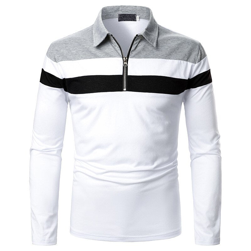 Long Sleeve Zipper Polo Shirt