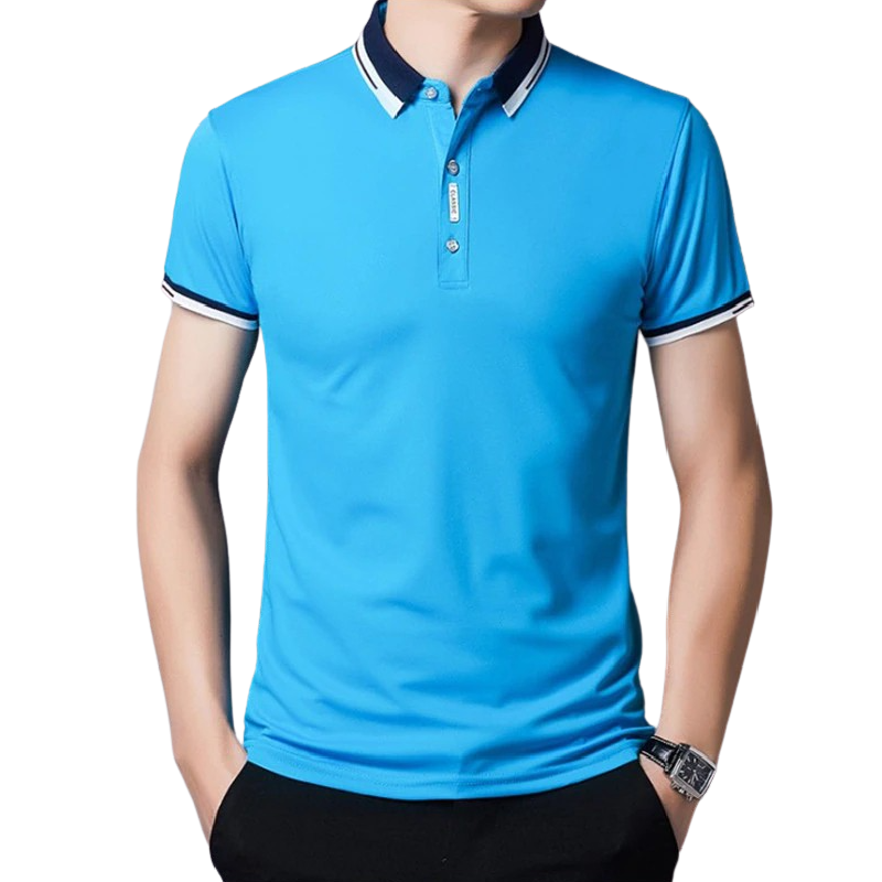 Elegant Solid Color Polo Shirt