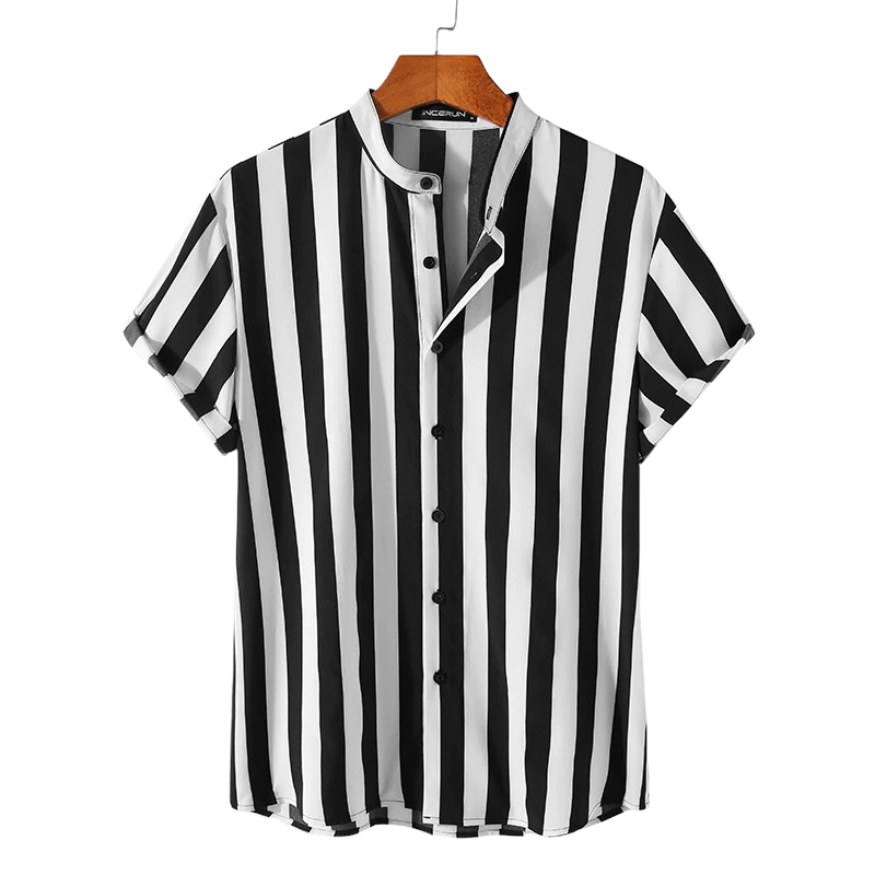 Striped Short Sleeve Button Shirt