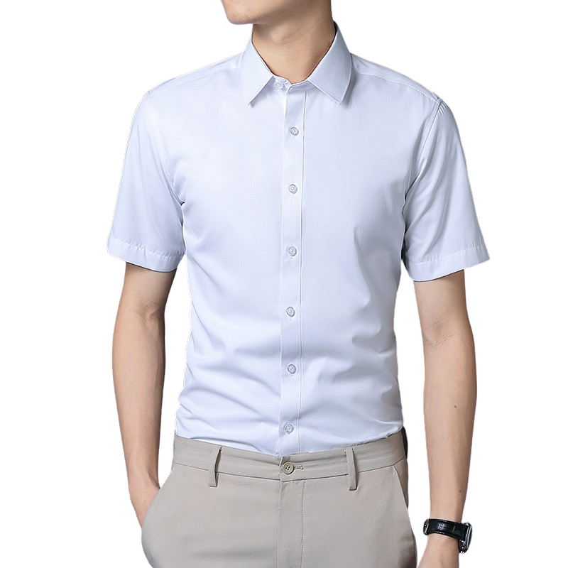 Light Business Short-Sleeved Button Shirt