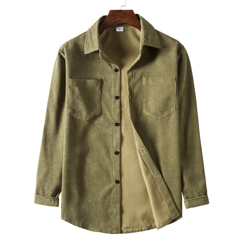 Regular Corduroy Button Down Shirt