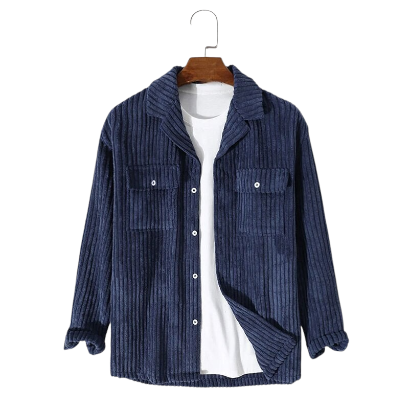 Dark Blue Corduroy Button Shirt