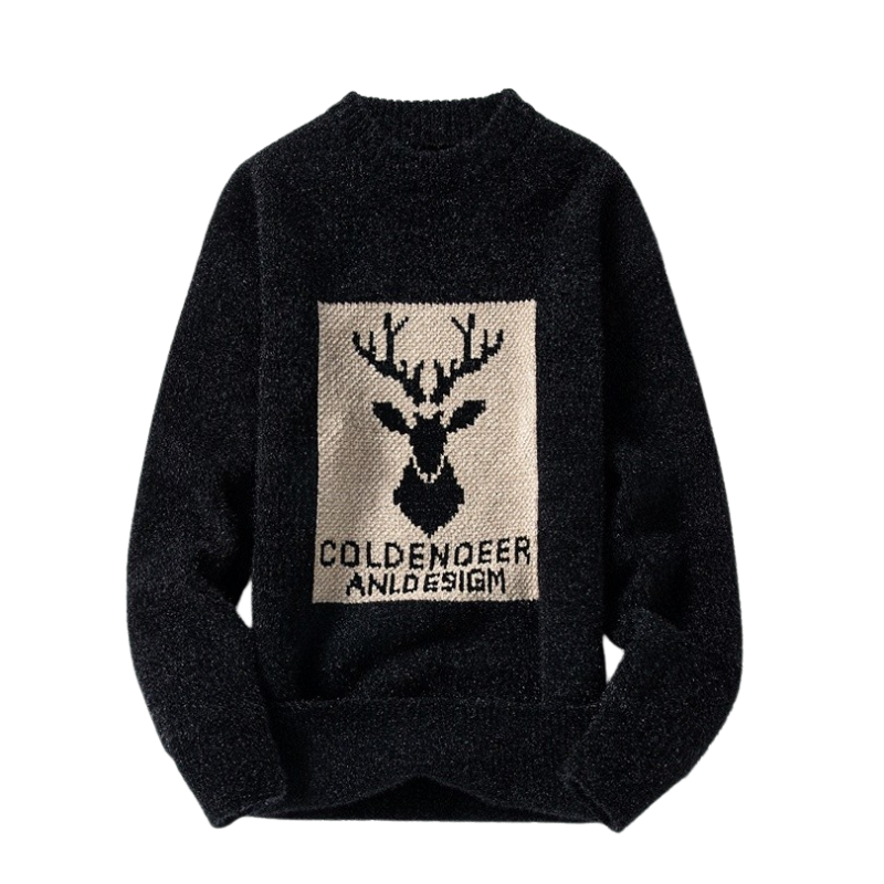 Knitted Elk Design Sweater