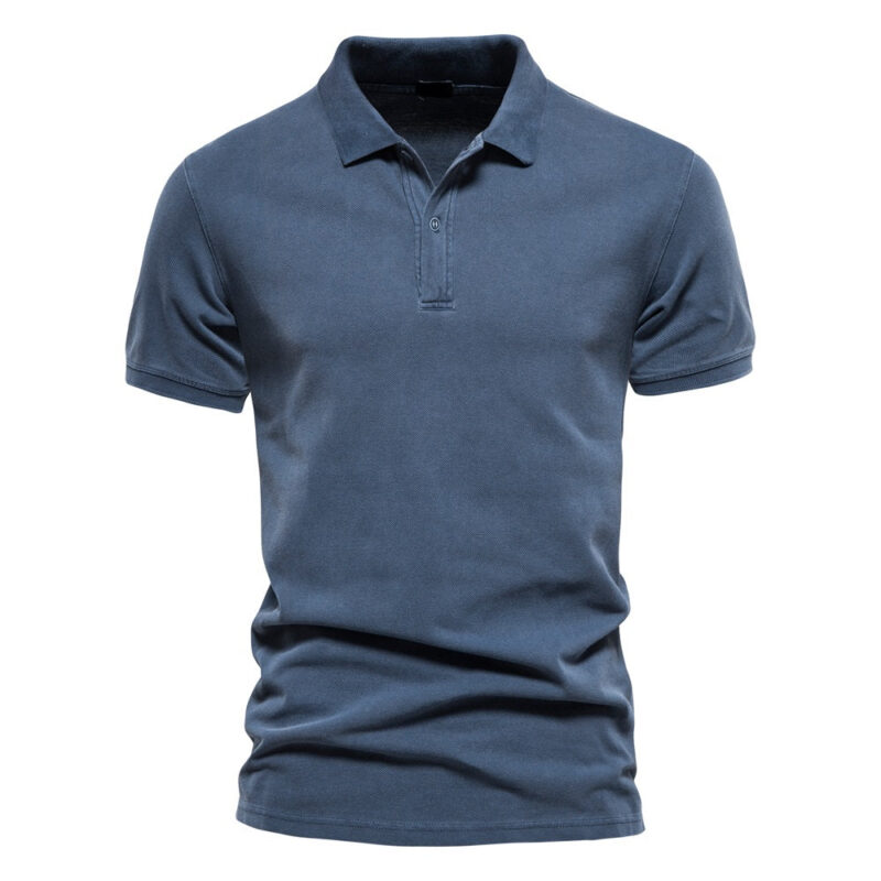 Casual Short Sleeve Solid Polo Shirt