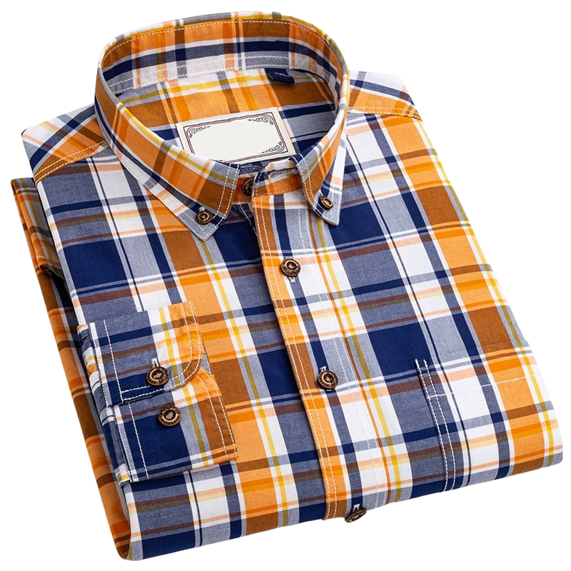 Casual Checkered Long Sleeve Button-Down Shirt