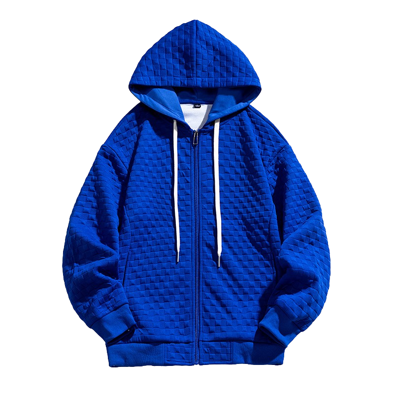 Plain Color Sportswear Zip Up Hoodie