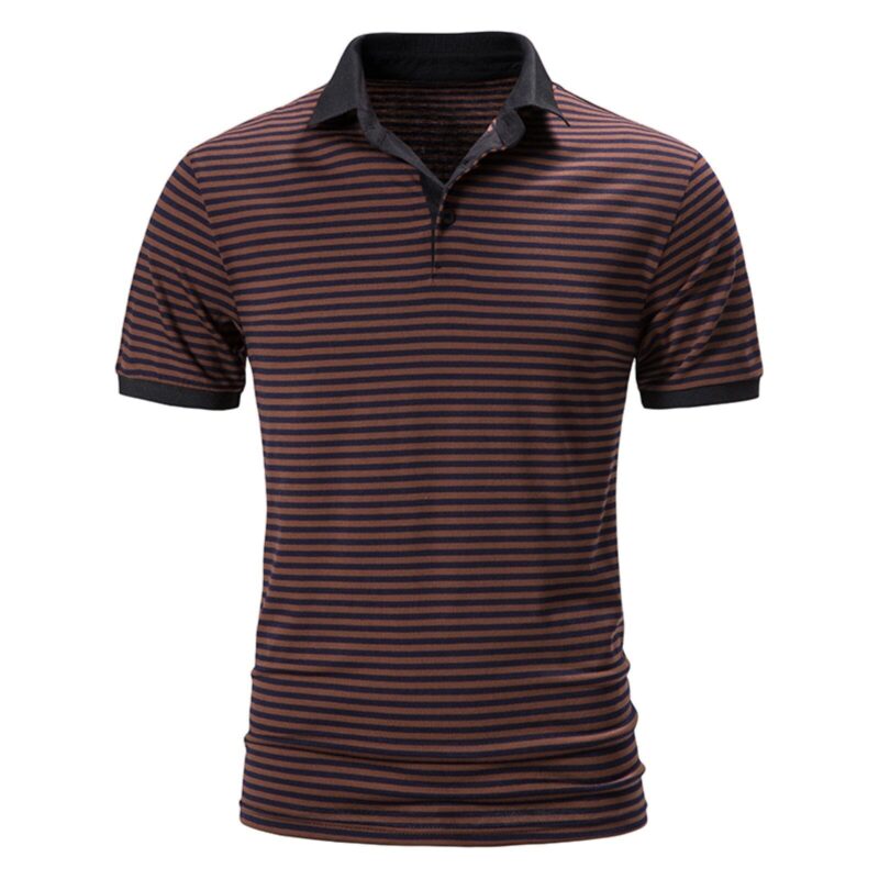 Short Sleeve Striped Polo Shirt