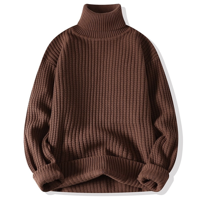 Solid Color Warm Turtleneck Sweater