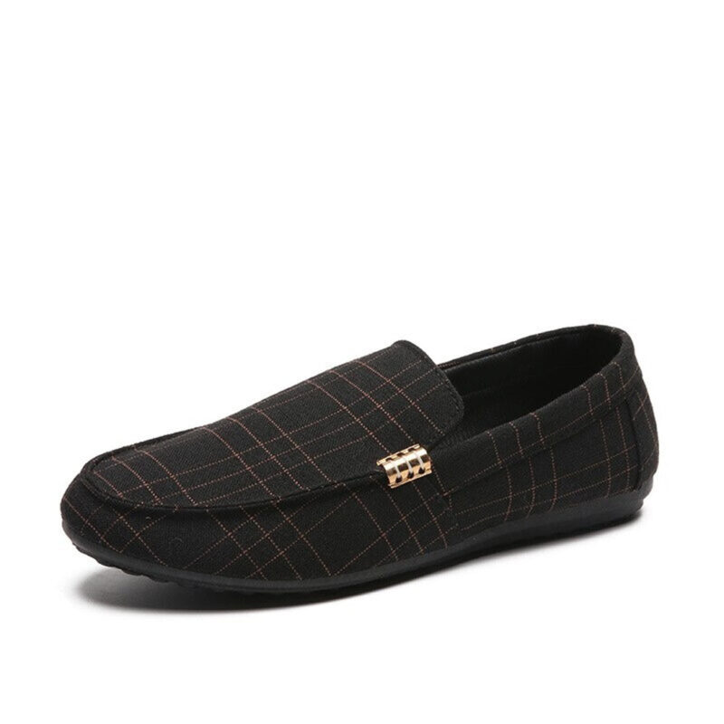 Plaid Slip-On Loafers