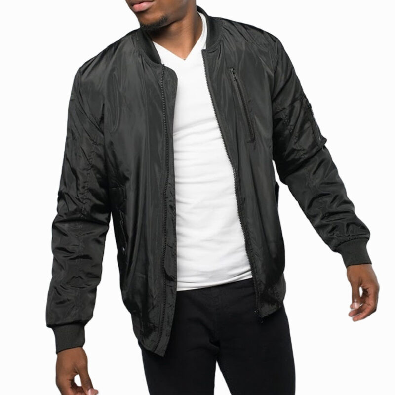 Black Lightweight Bomber Jacket